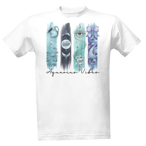 Tričko s potiskem Aquarius Vibes (Vodnář)