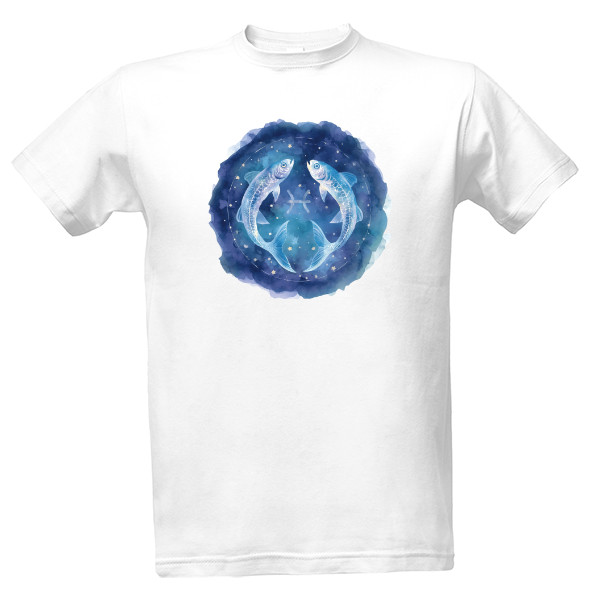 Tričko s potiskem Ryby – Mystický Akvarel – Znamení Zvěrokruhu