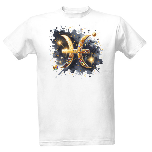 Tričko s potiskem Znamení Zvěrokruhu – Ryby – Moderní Design