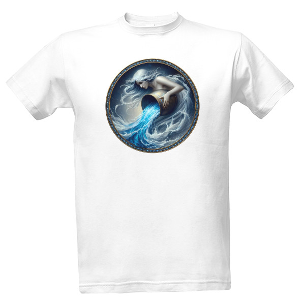 Tričko s potiskem Znamení Zvěrokruhu – Vodnář – Klasický Design