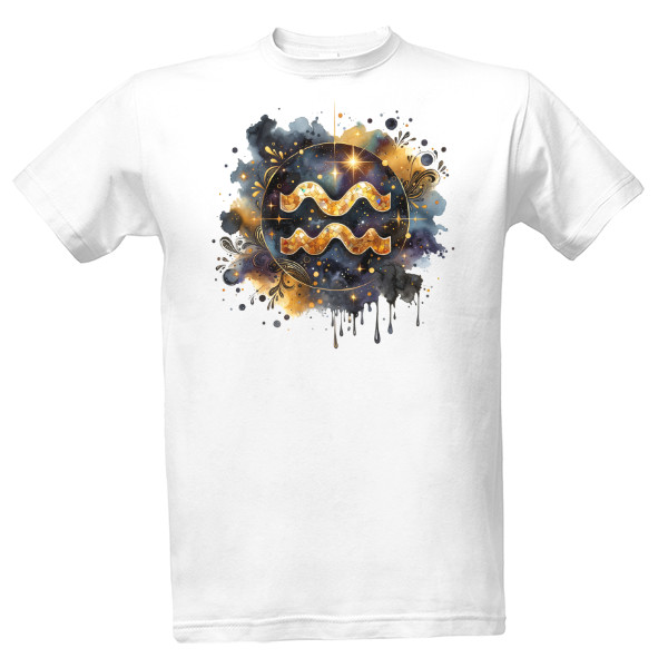 Tričko s potiskem Znamení Zvěrokruhu – Vodnář – Moderní Design